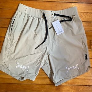 NWT - ASRV Tetra Lite 7in shorts - sand smoke